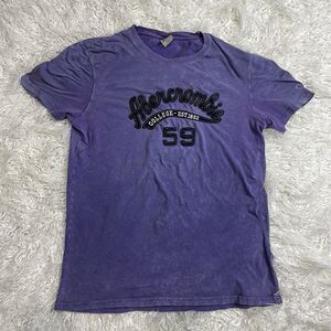 Abercrombie & Fitch T Shirt Medium Purple College EST 1862 The Vintage Tee Y2K